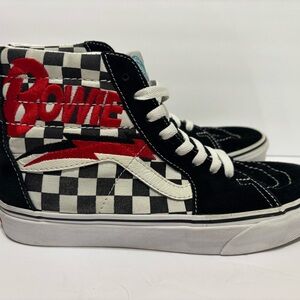 Vans Bowie collection Checkered High-Tops - Black, Red, and White